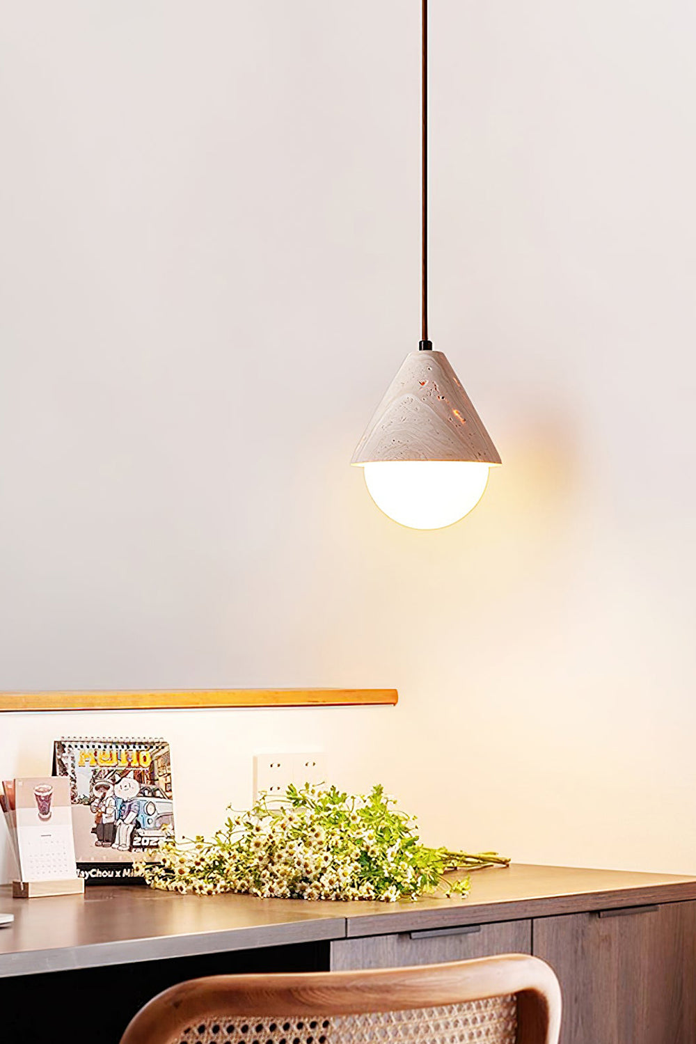 Etruscan Travertine Dome Light - view 2 | everlamps