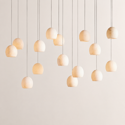 Ewen Natural Alabaster Rectangular Chandelier 48“W 54”W