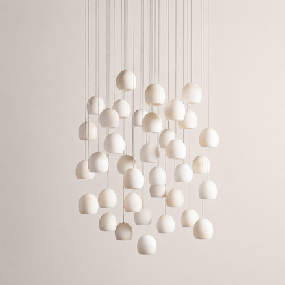 Ewen Natural Alabaster Round Chandelier 48"W