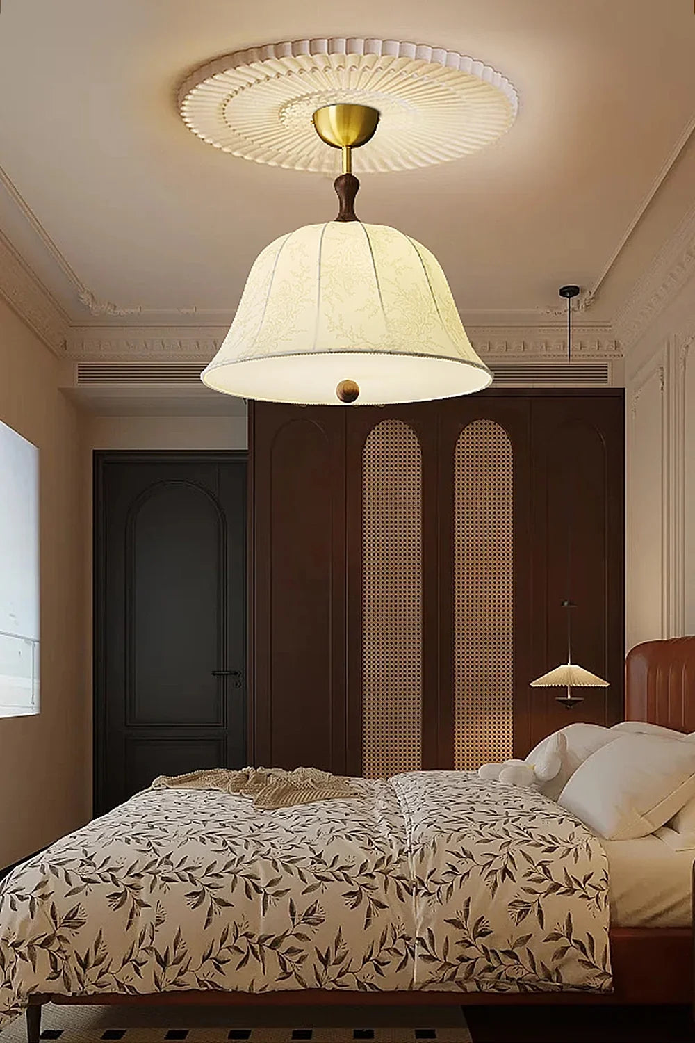 Fabric Brass Pendant Lamp - view 5 | everlamps