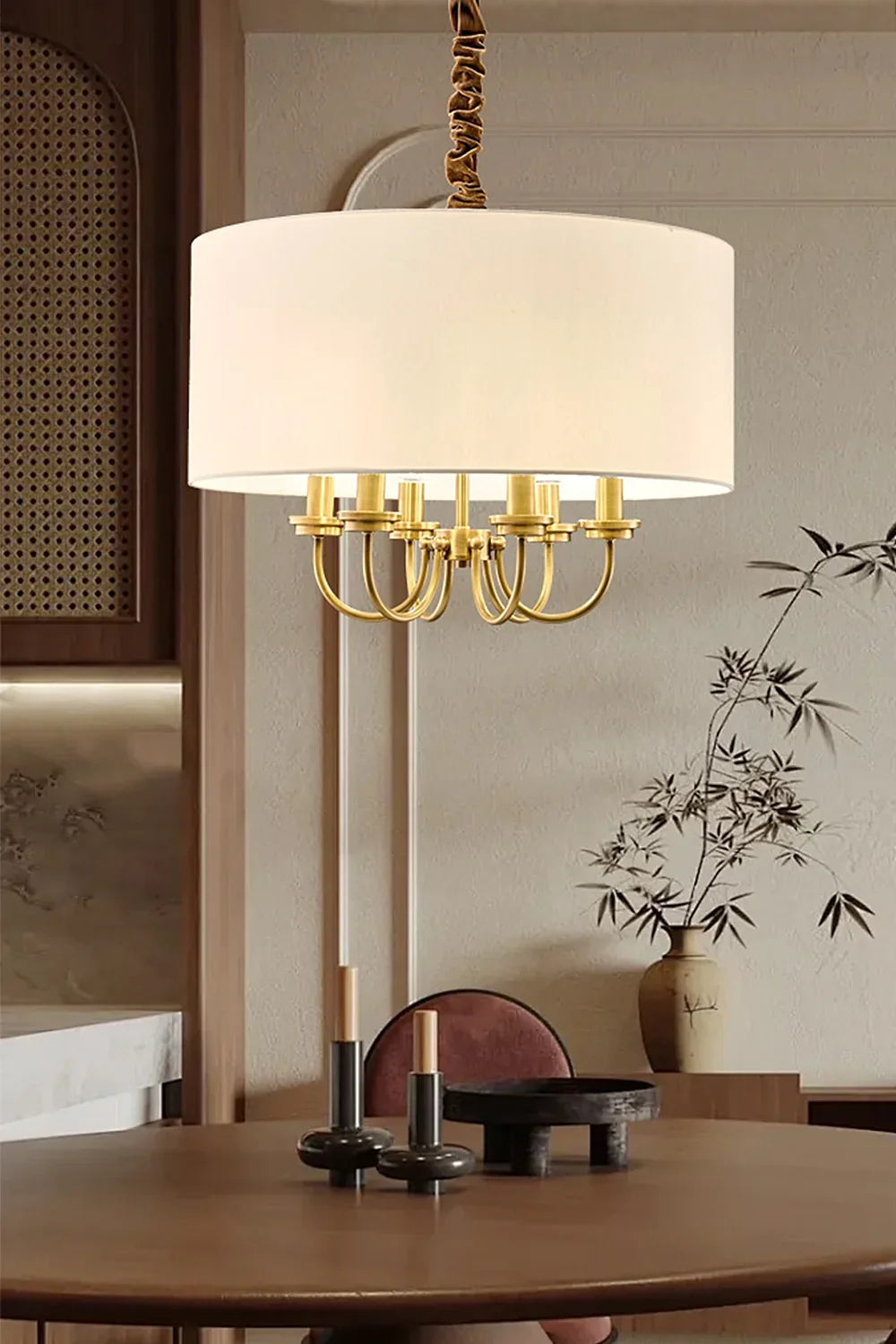 Fabric Cylindrical Pendant Lamp - view 5 | everlamps