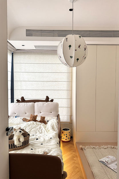 Fabric Embroidery Round Pendant Lamp - view 6 | everlamps