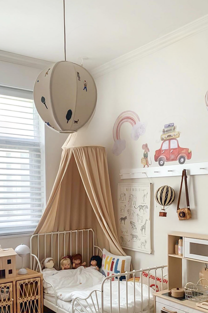 Fabric Embroidery Round Pendant Lamp - view 7 | everlamps