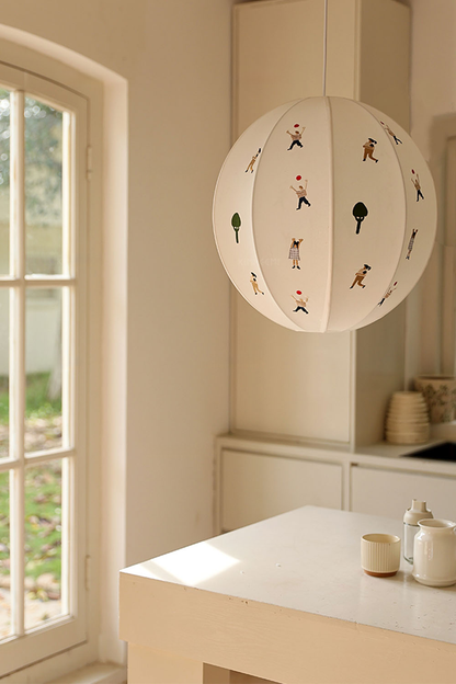 Fabric Embroidery Round Pendant Lamp - view 9 | everlamps