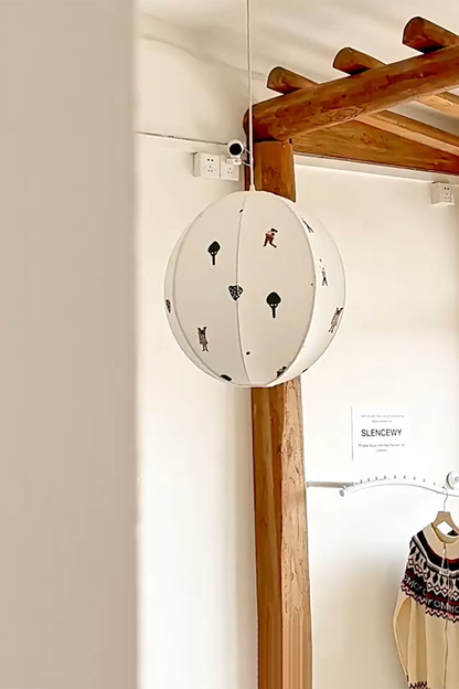 Fabric Embroidery Round Pendant Lamp - view 14 | everlamps