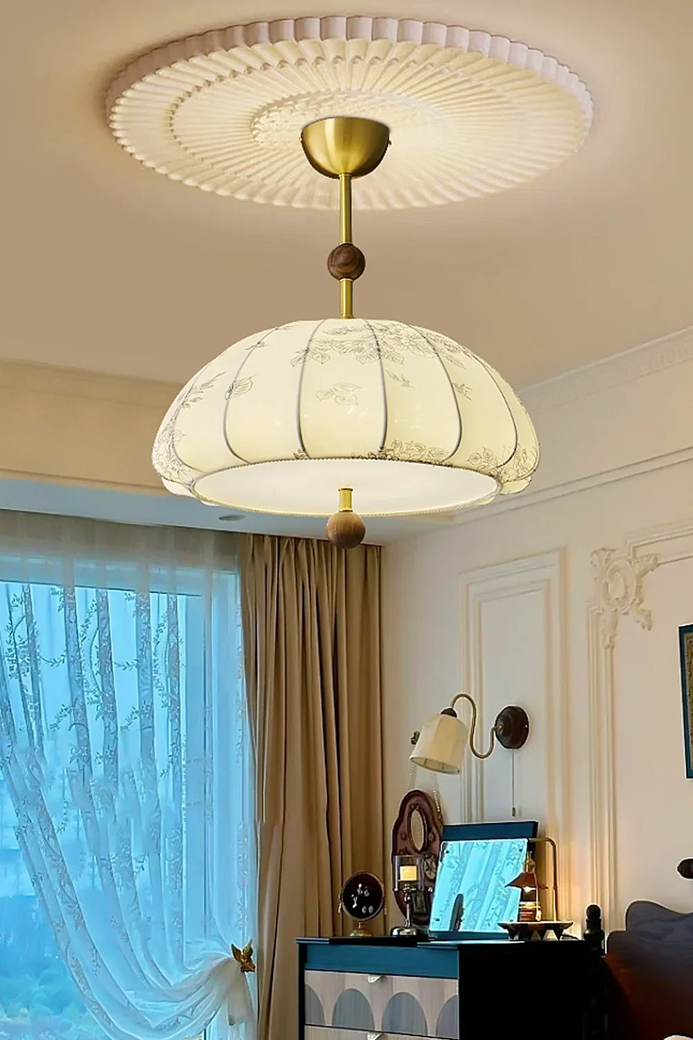 Fabric Trigg Pendant Lamp - view 3 | everlamps