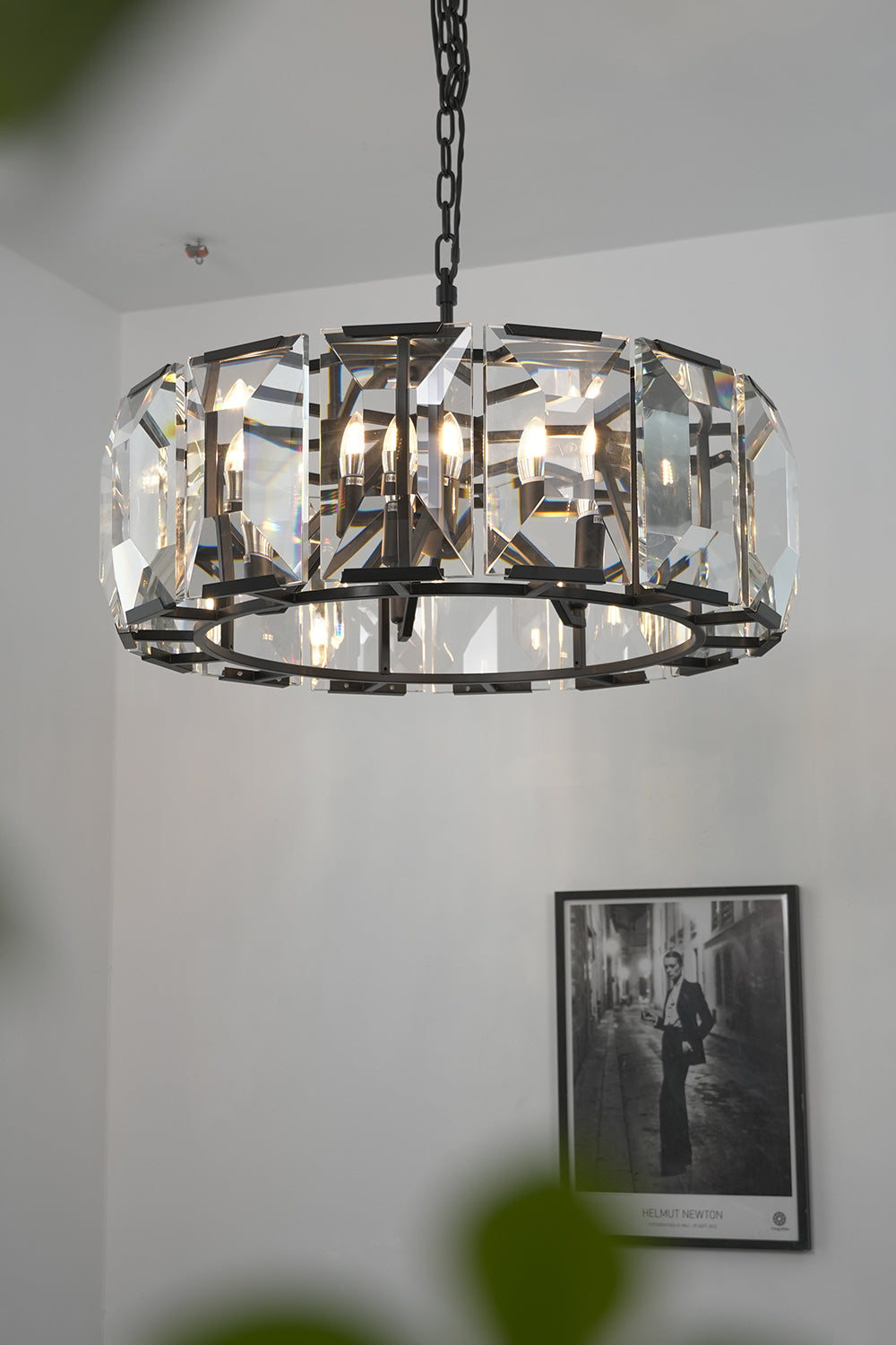 Faceted Crystal Halo Chandelier | detail | vexa lamps