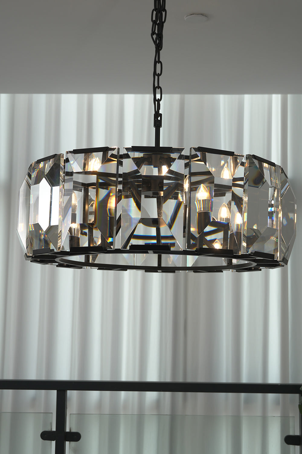 Faceted Crystal Halo Chandelier | detail | vexa lamps