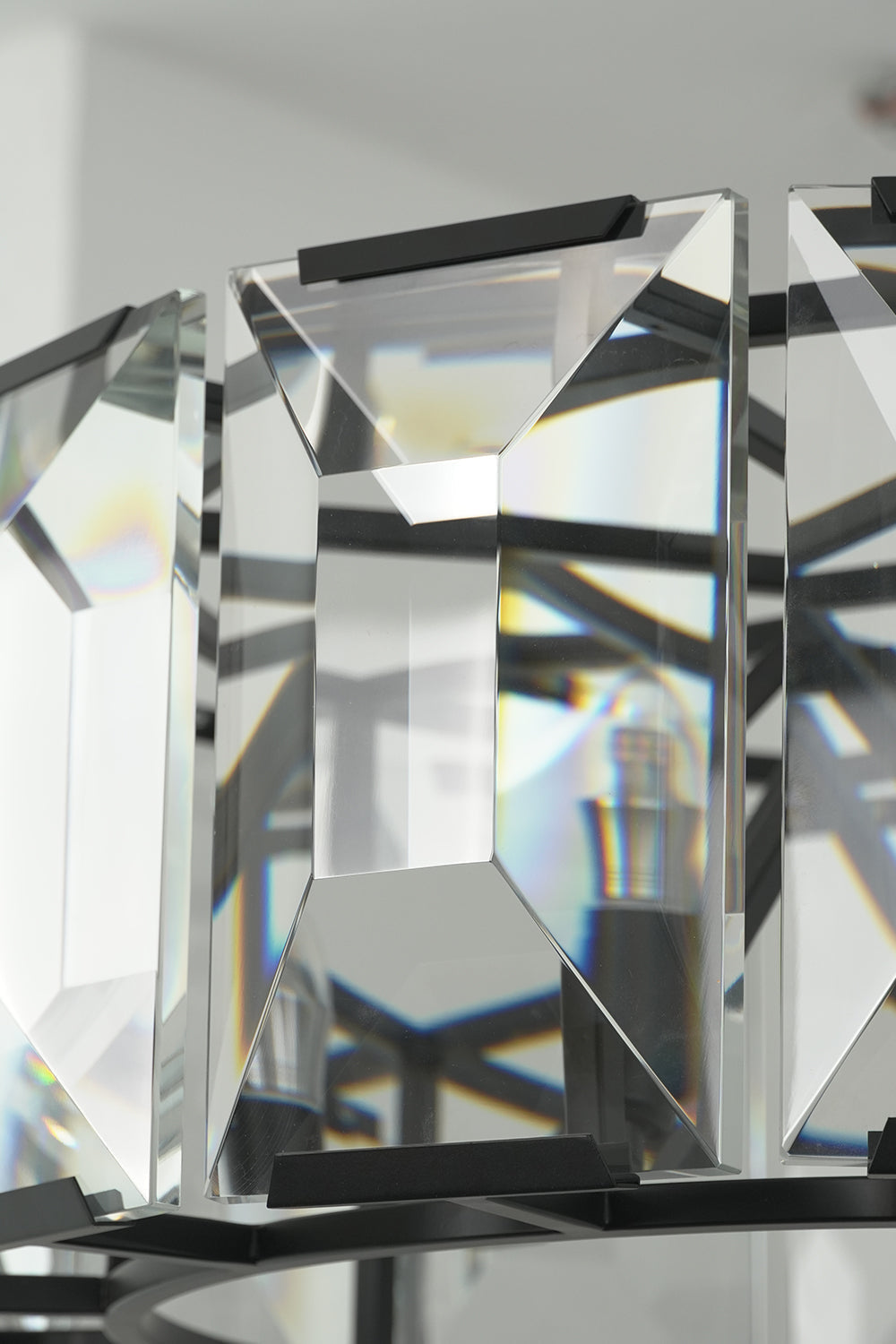 Faceted Crystal Halo Chandelier |Crystal detail | vexa lamps