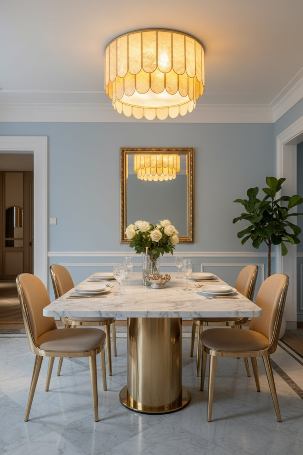 Faceted Shell Bloom Ceiling Light - view 2 | everlamps