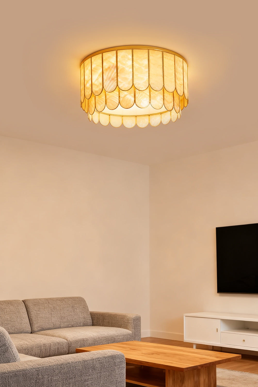 Faceted Shell Bloom Ceiling Light - view 9 | everlamps