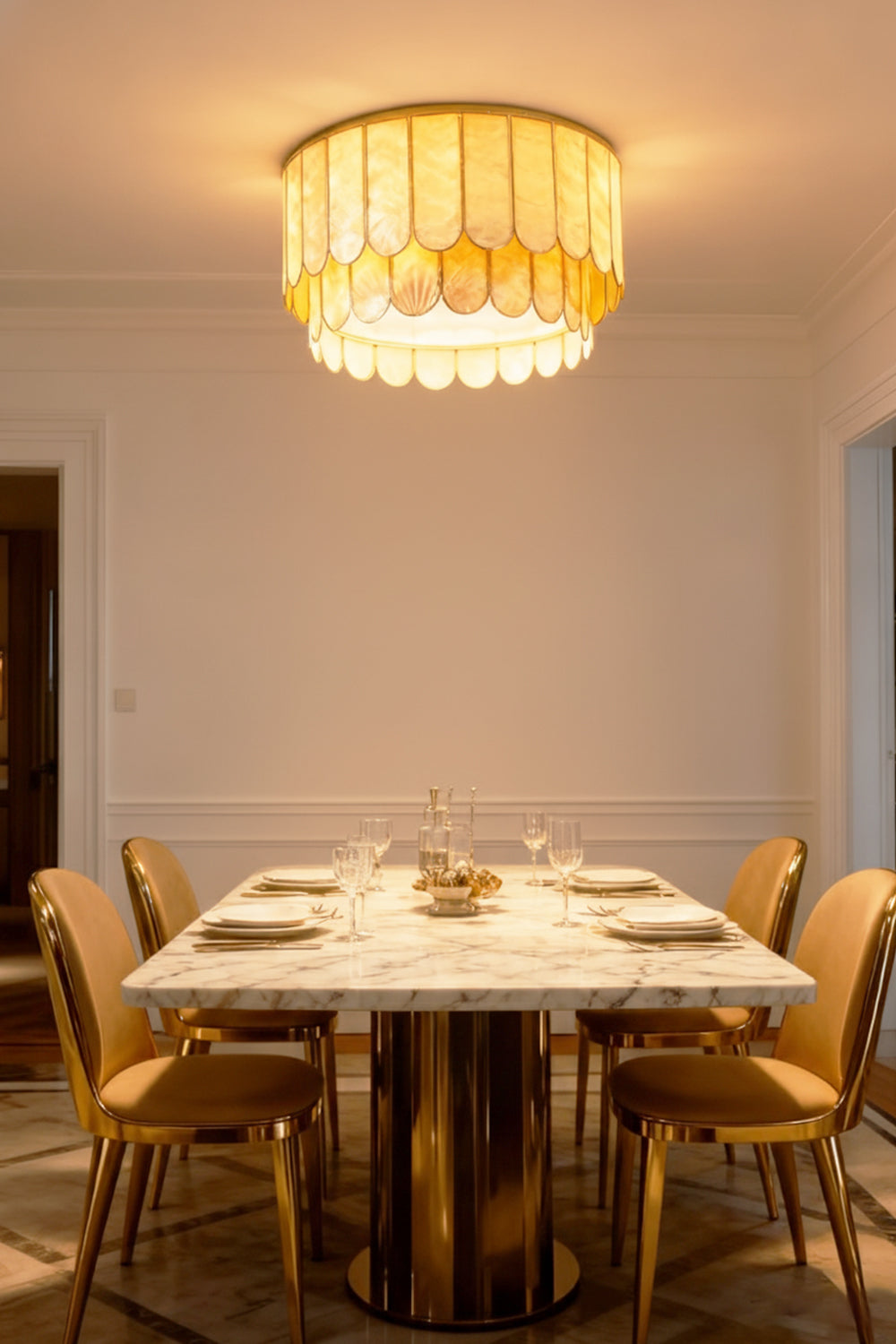 Faceted Shell Bloom Ceiling Light - view 6 | everlamps