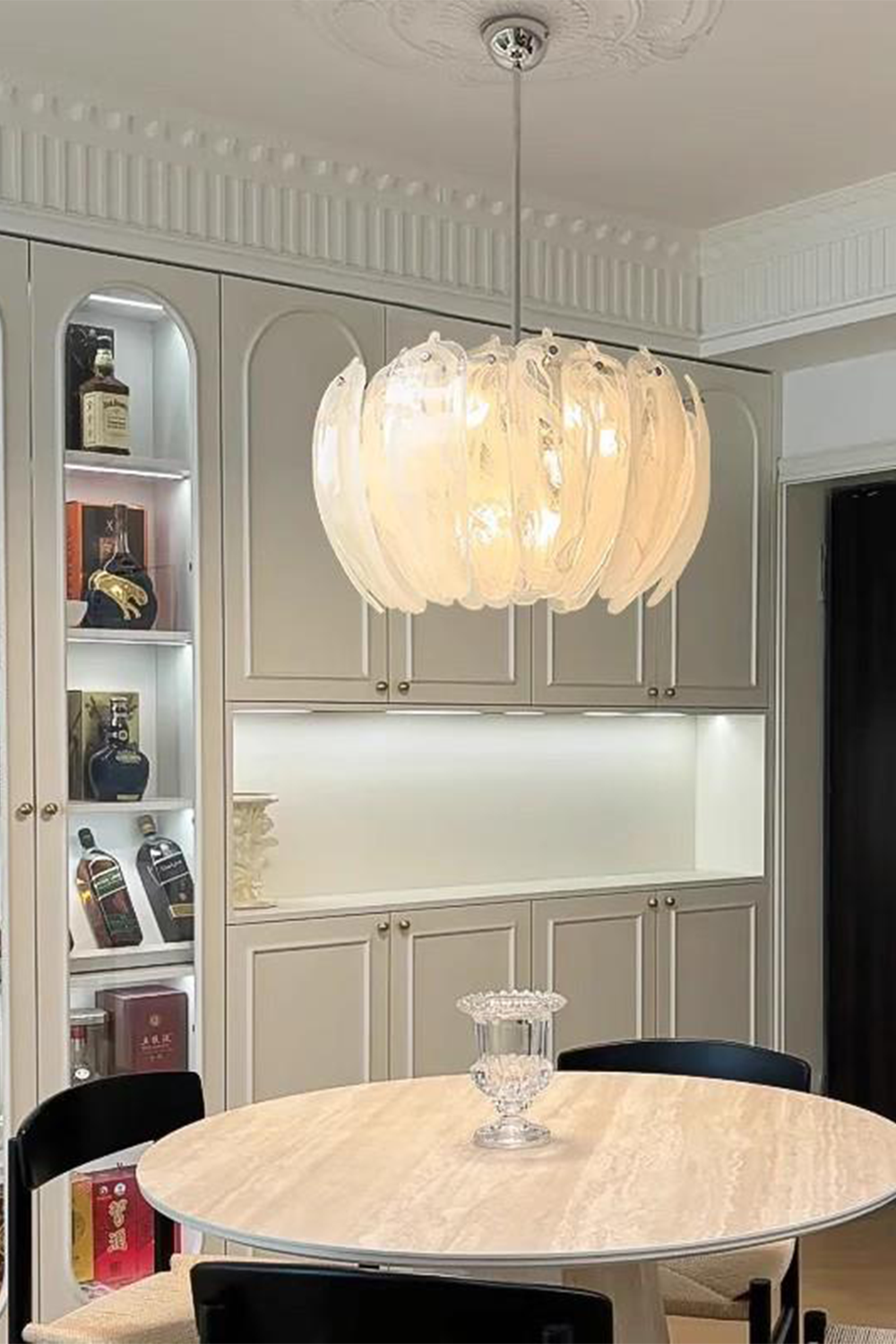 Feather Glass Chandelier - view 7 | everlamps
