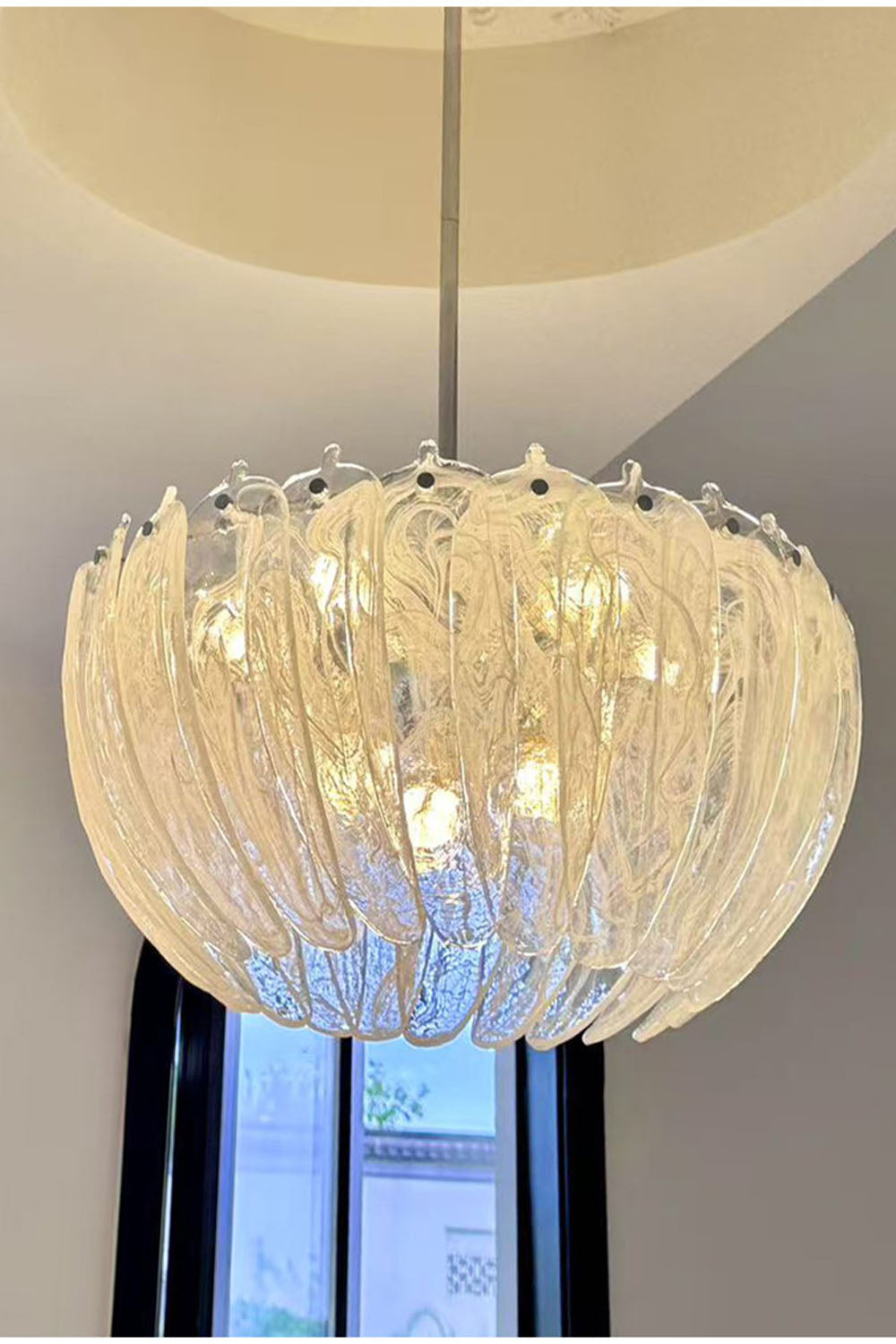 Feather Glass Chandelier - view 12 | everlamps
