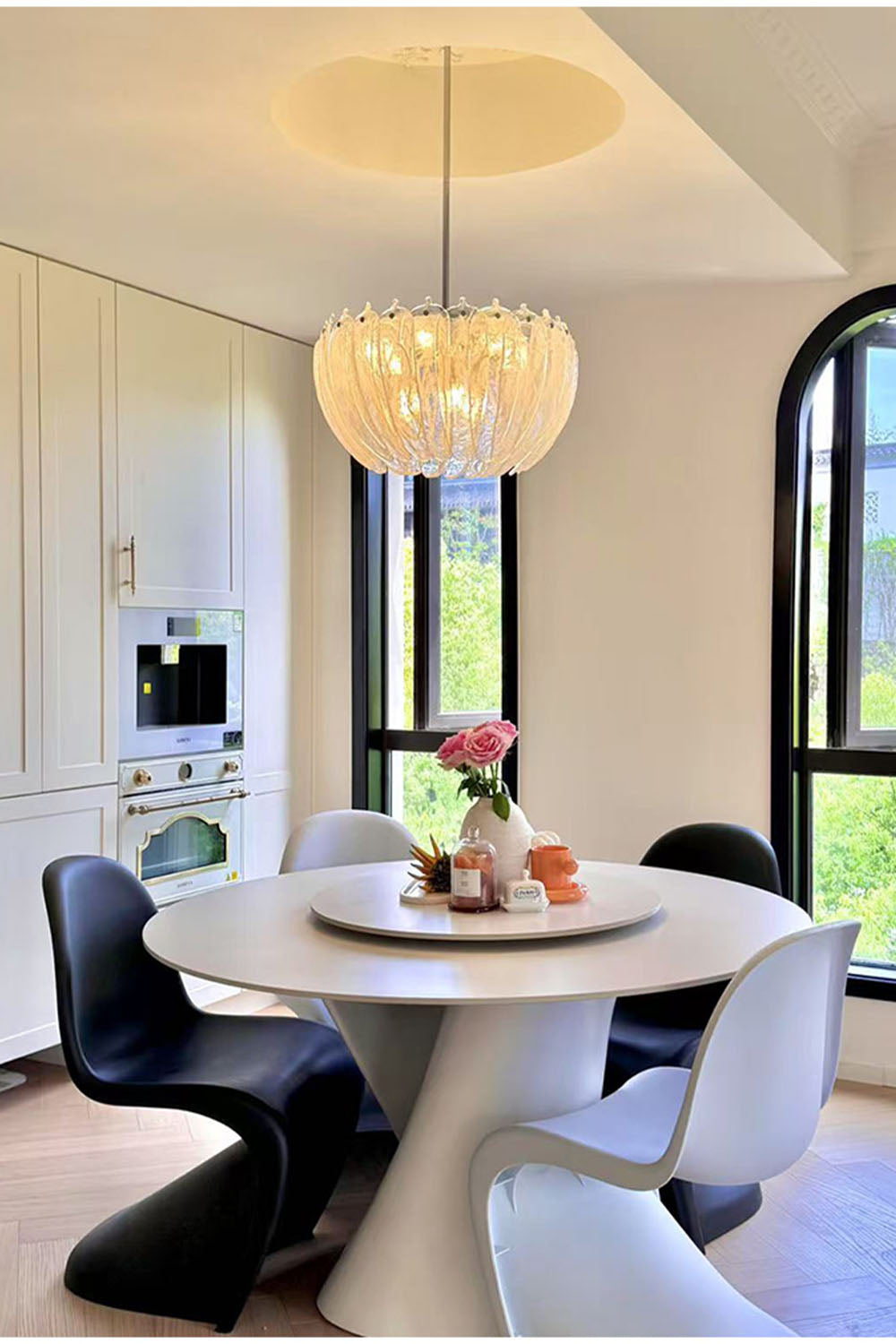 Feather Glass Chandelier - view 5 | everlamps