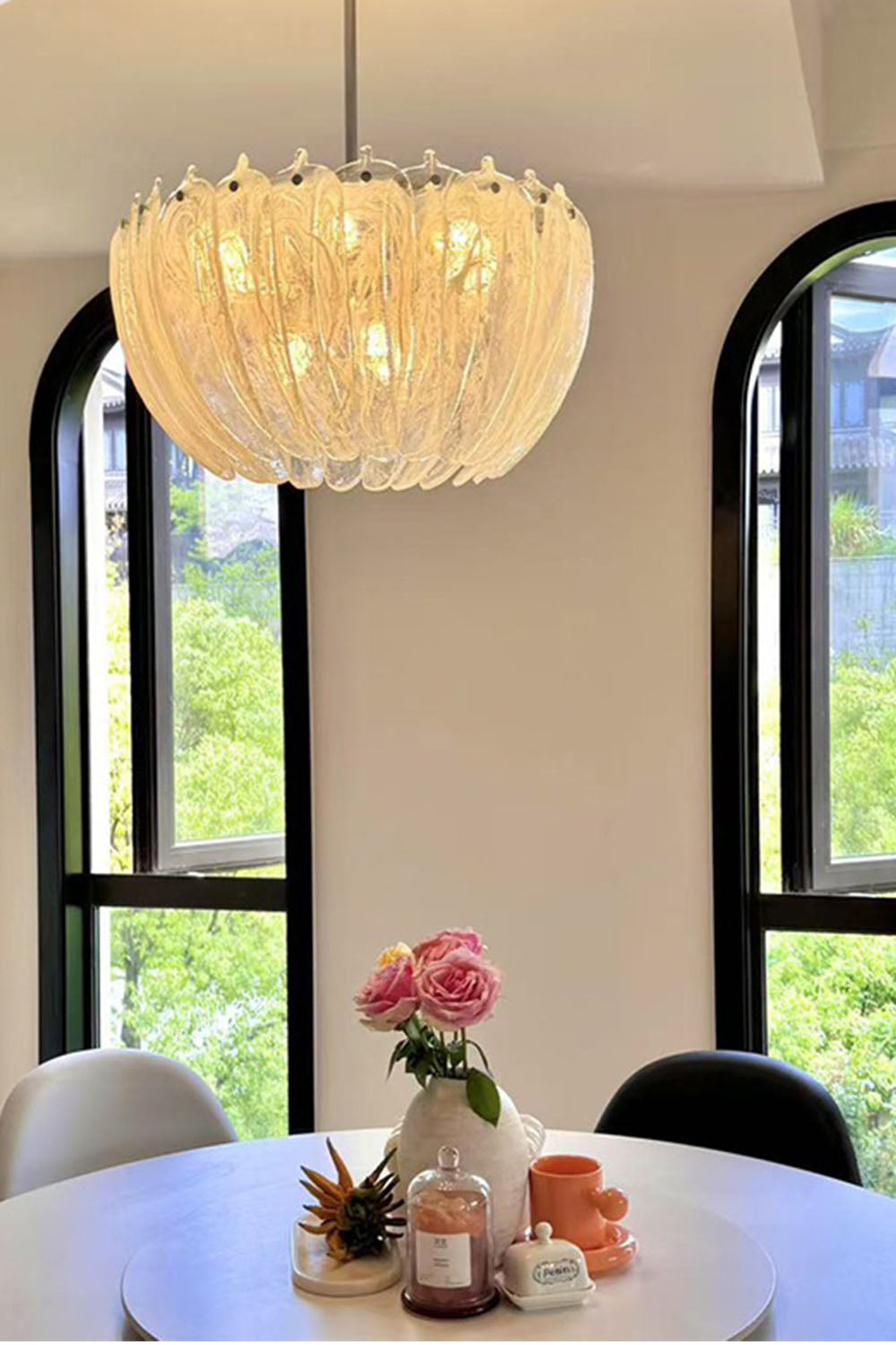 Feather Glass Chandelier - view 6 | everlamps