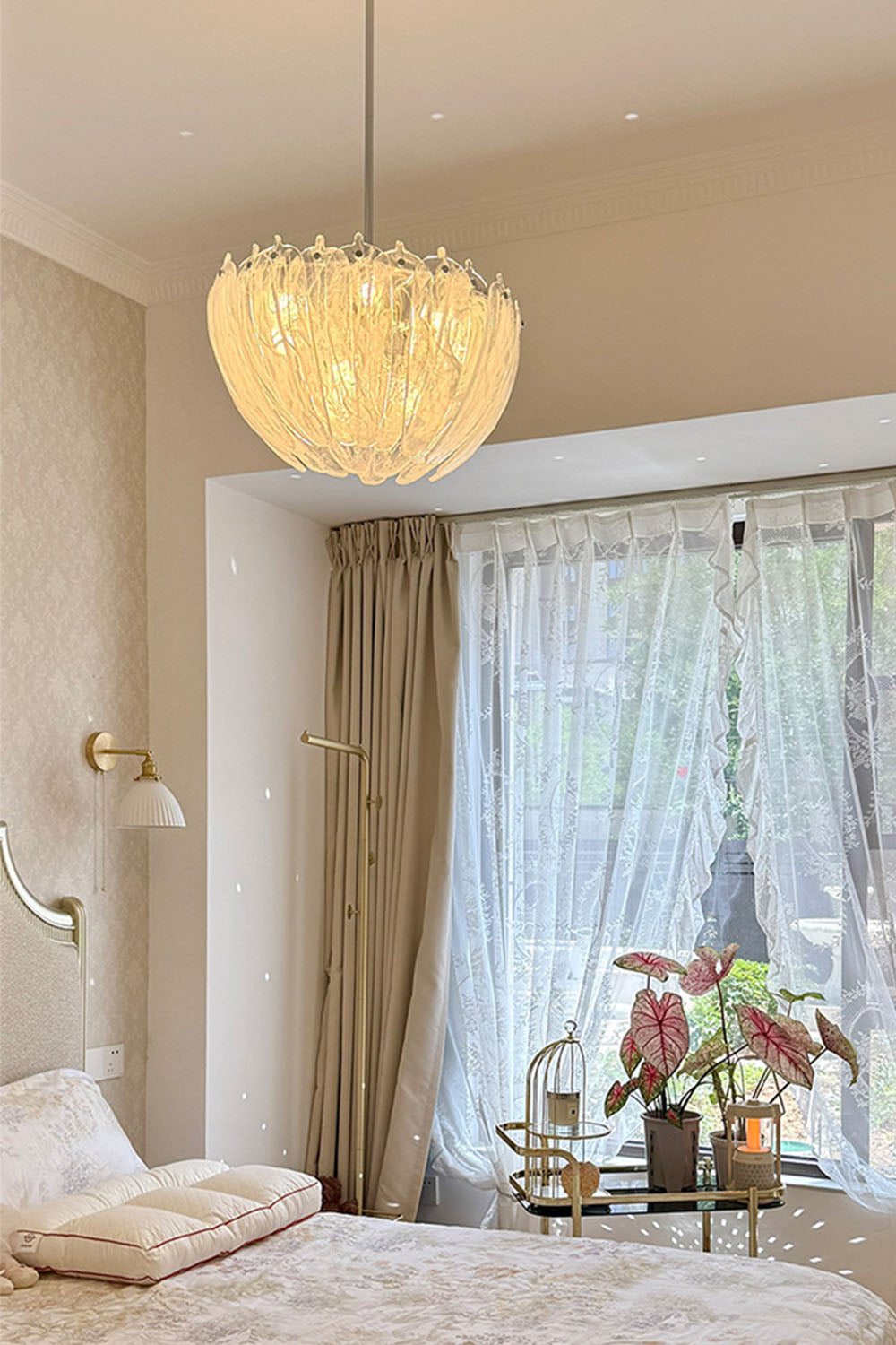 Feather Glass Chandelier - view 8 | everlamps