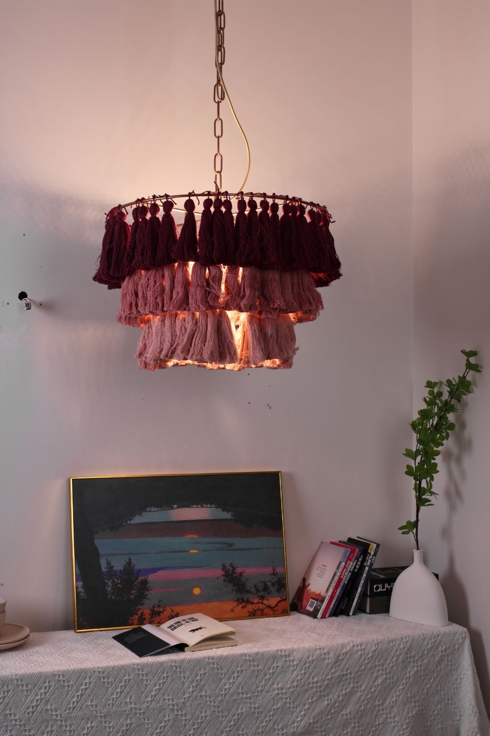 Fabric Fela Tassel Chandelier - view 6 | everlamps