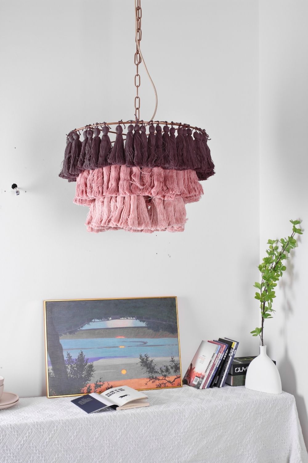 Fabric Fela Tassel Chandelier - view 3 | everlamps