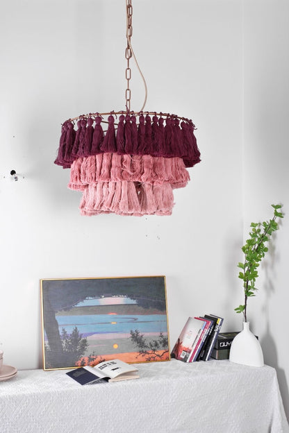 Fabric Fela Tassel Chandelier - view 2 | everlamps