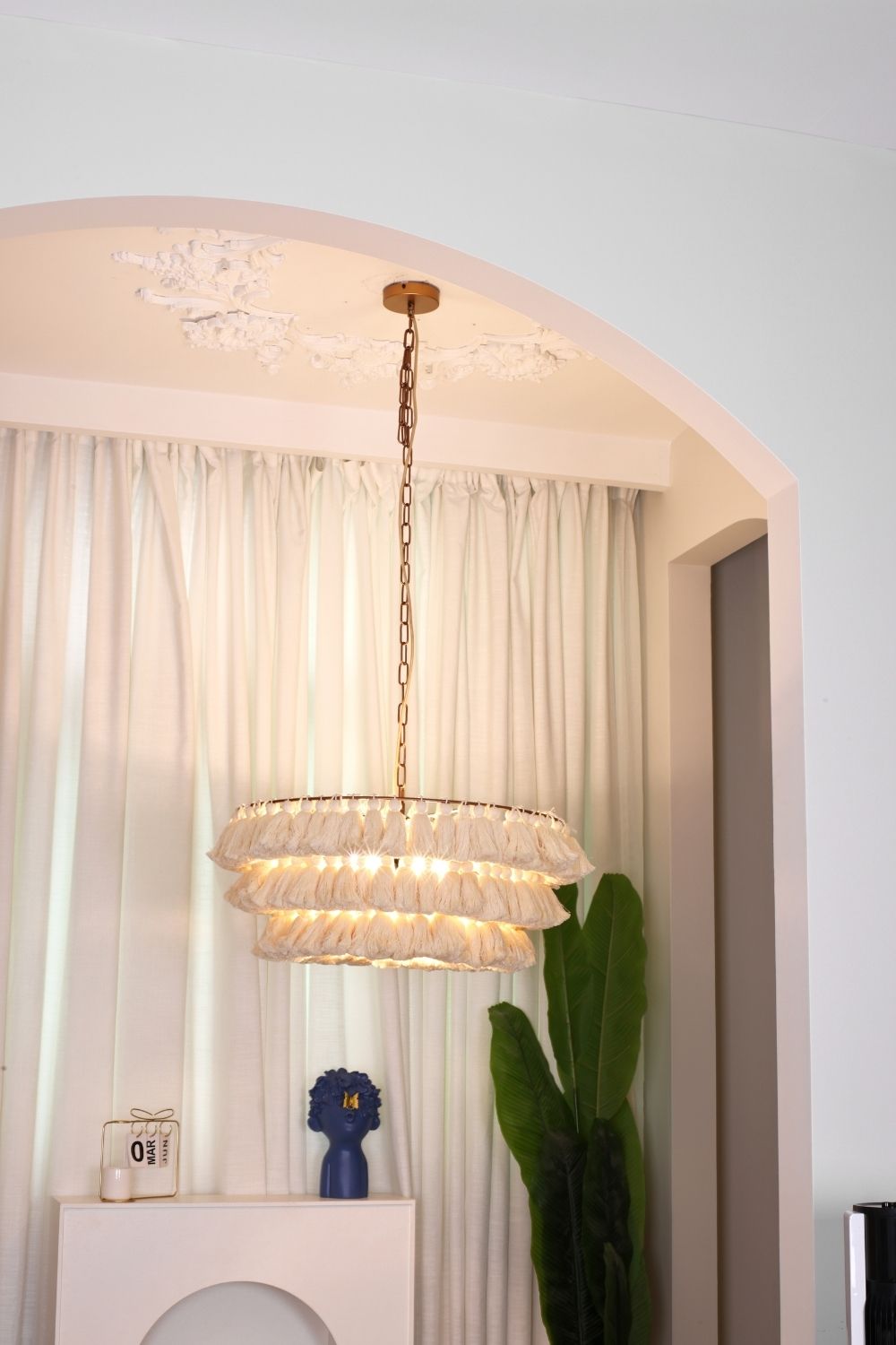 Fabric Fela Tassel Chandelier - view 7 | everlamps