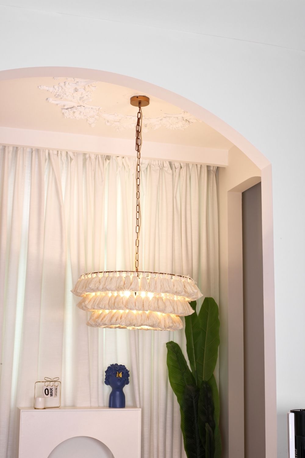 Fabric Fela Tassel Chandelier - view 8 | everlamps