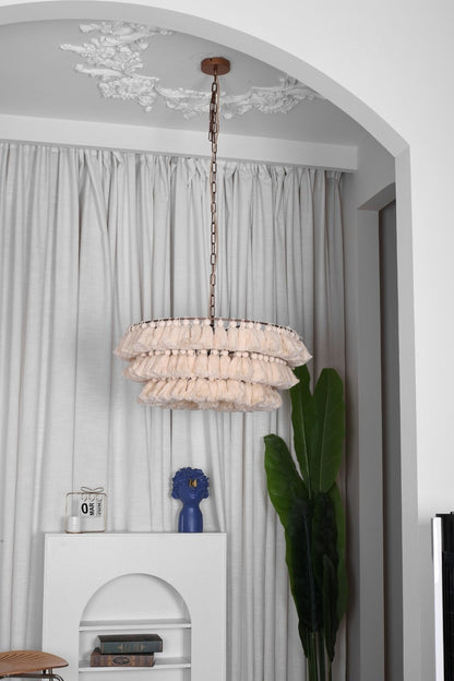 Fabric Fela Tassel Chandelier - view 9 | everlamps