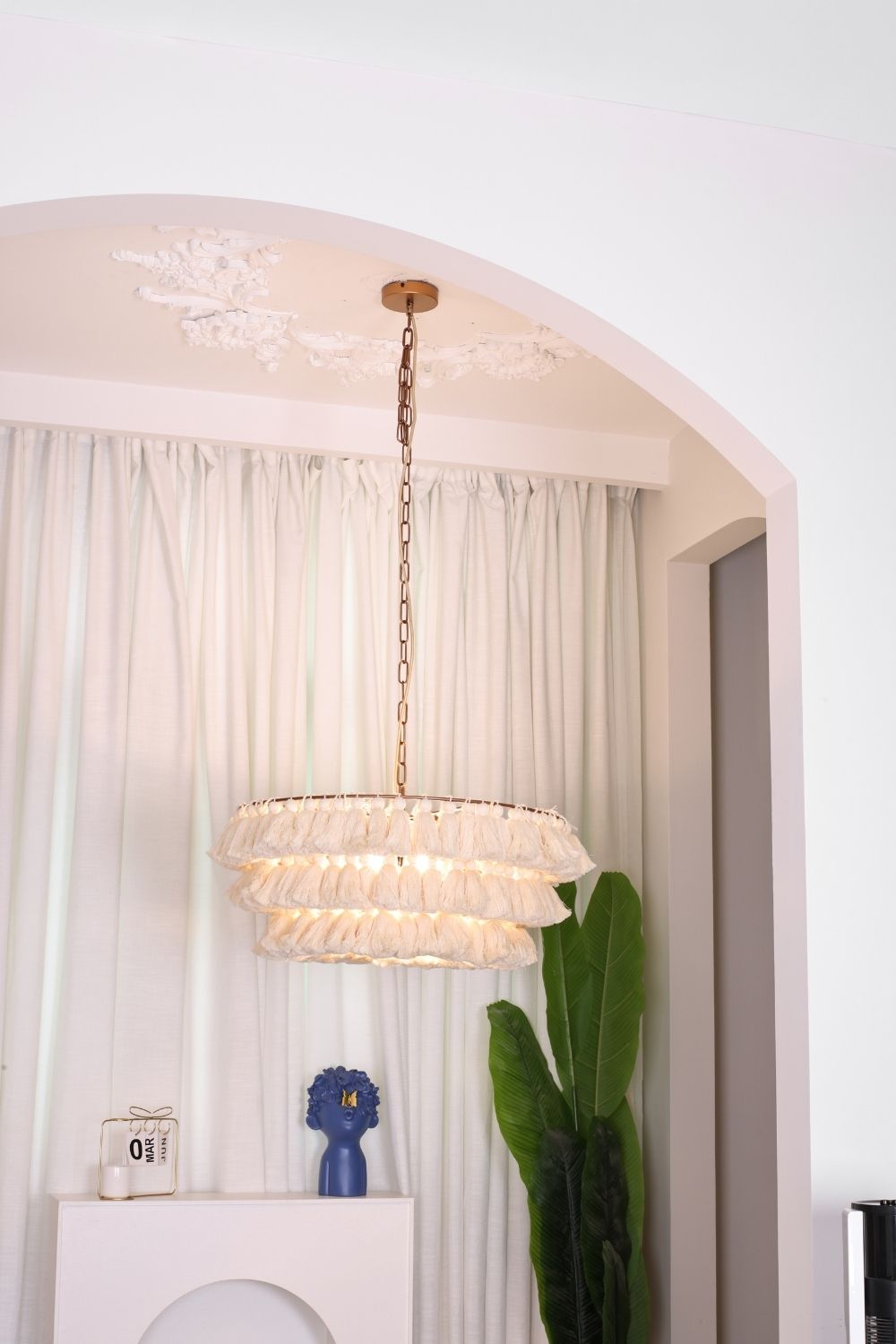 Fabric Fela Tassel Chandelier - view 10 | everlamps