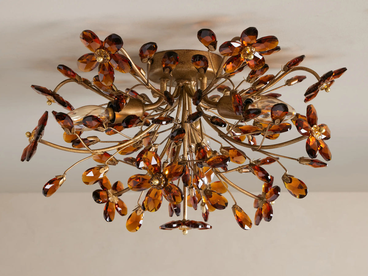 Seraphina Crystal Floral Flush Mount Ceiling Light