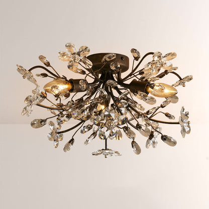 Seraphina Crystal Floral Flush Mount Ceiling Light
