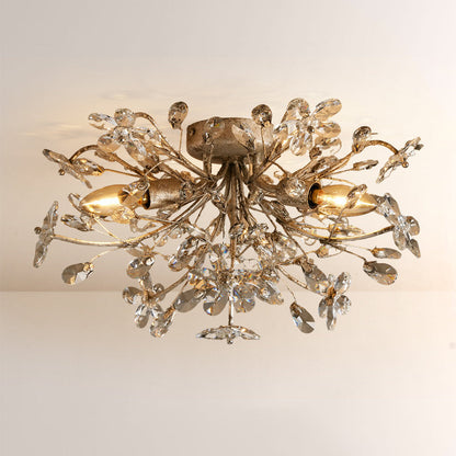 Seraphina Crystal Floral Flush Mount Ceiling Light