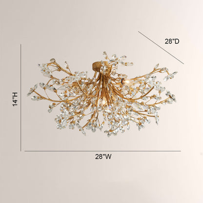 Seraphina Crystal Floral Flush Mount Ceiling Light