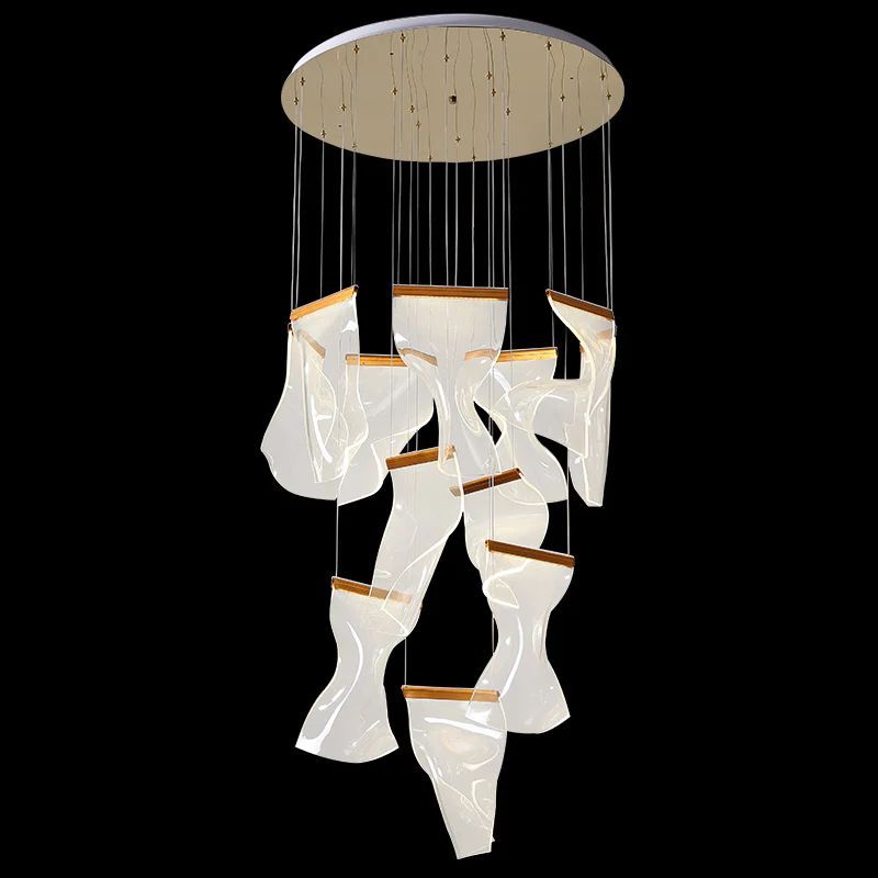 Flame Round Chandelier For Staircase