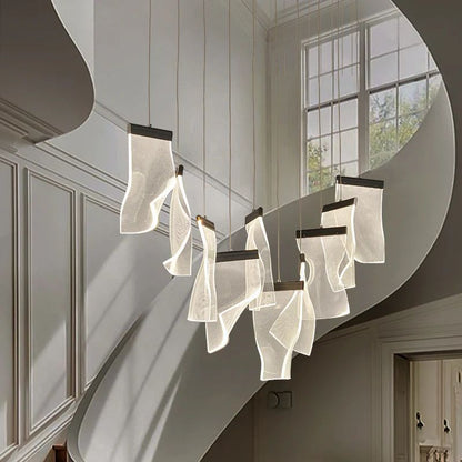 Flame Round Chandelier For Staircase