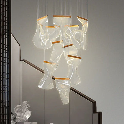 Flame Round Chandelier For Staircase