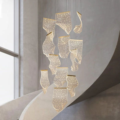 Flame Round Chandelier For Staircase