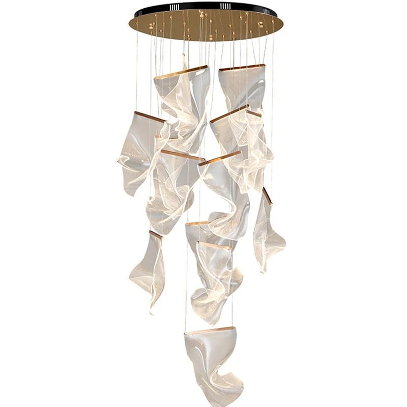 Flame Round Chandelier For Staircase