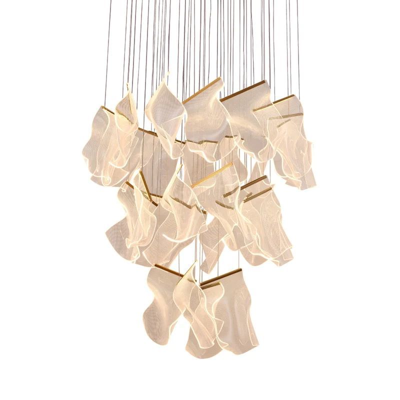 Flame Round Chandelier For Staircase