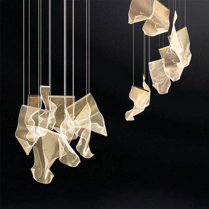 Flame Round Chandelier For Staircase