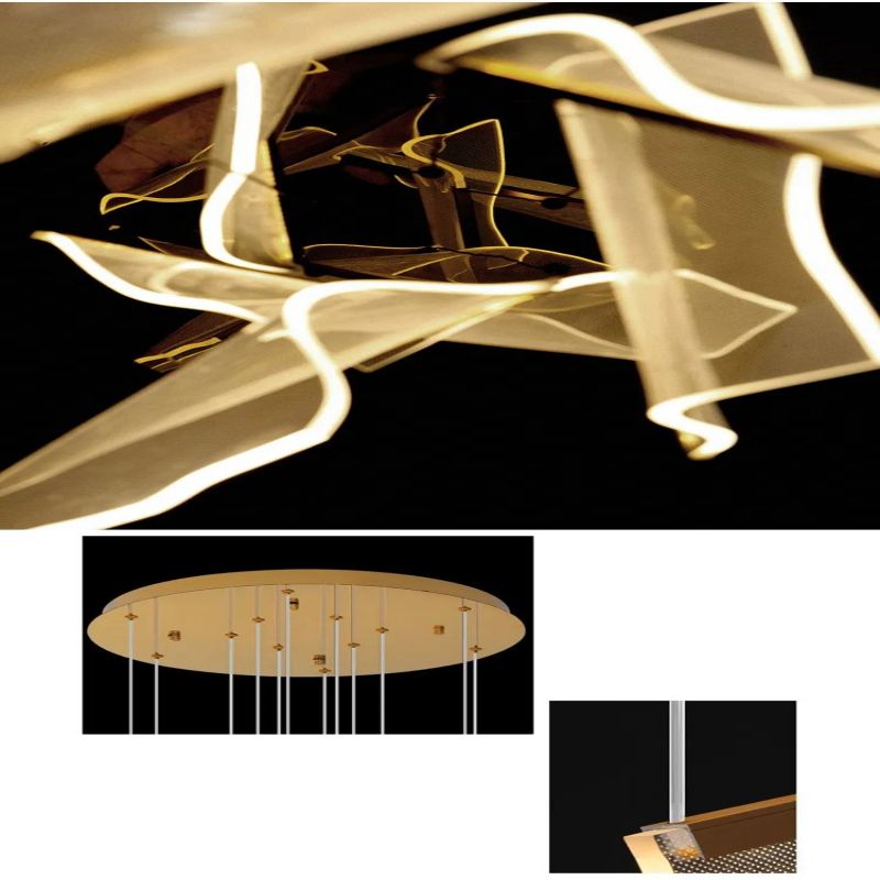 Flame Round Chandelier For Staircase