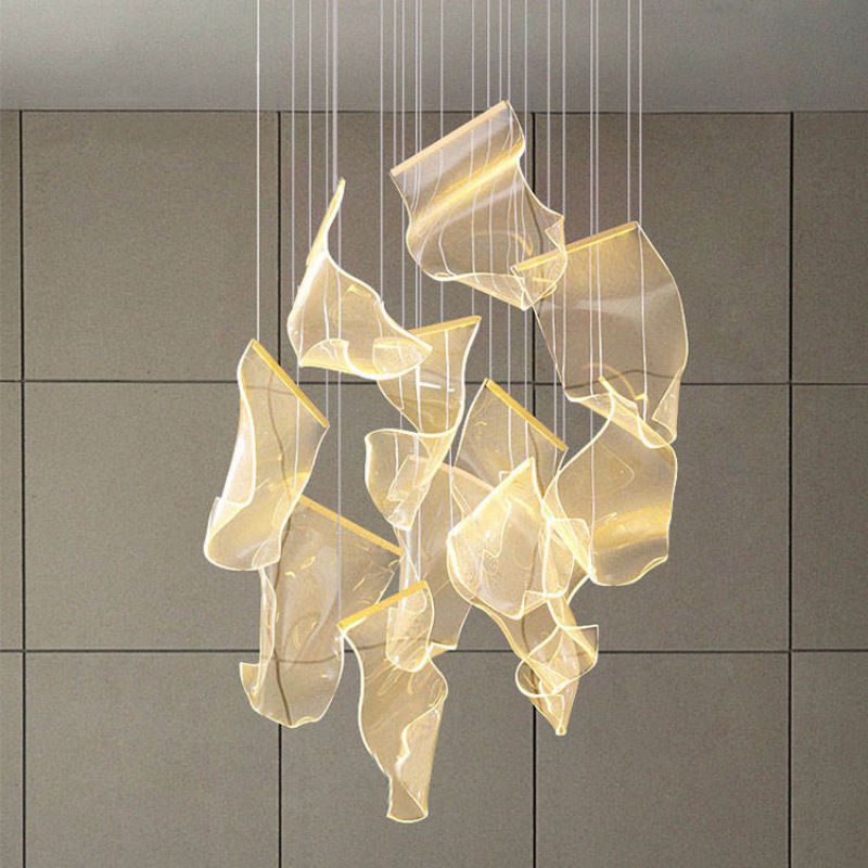 Flame Round Chandelier For Staircase