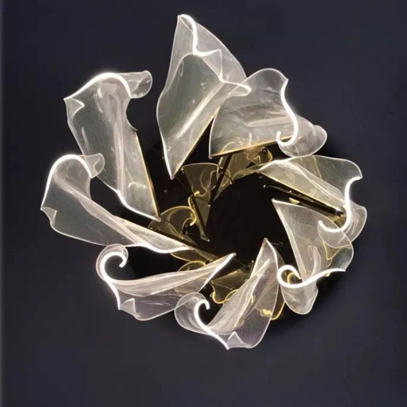 Flame Round Chandelier For Staircase