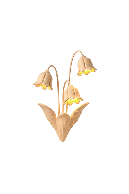 Lit Flora Muse resin wall lamp with three flower blooms | Metal, Resin |