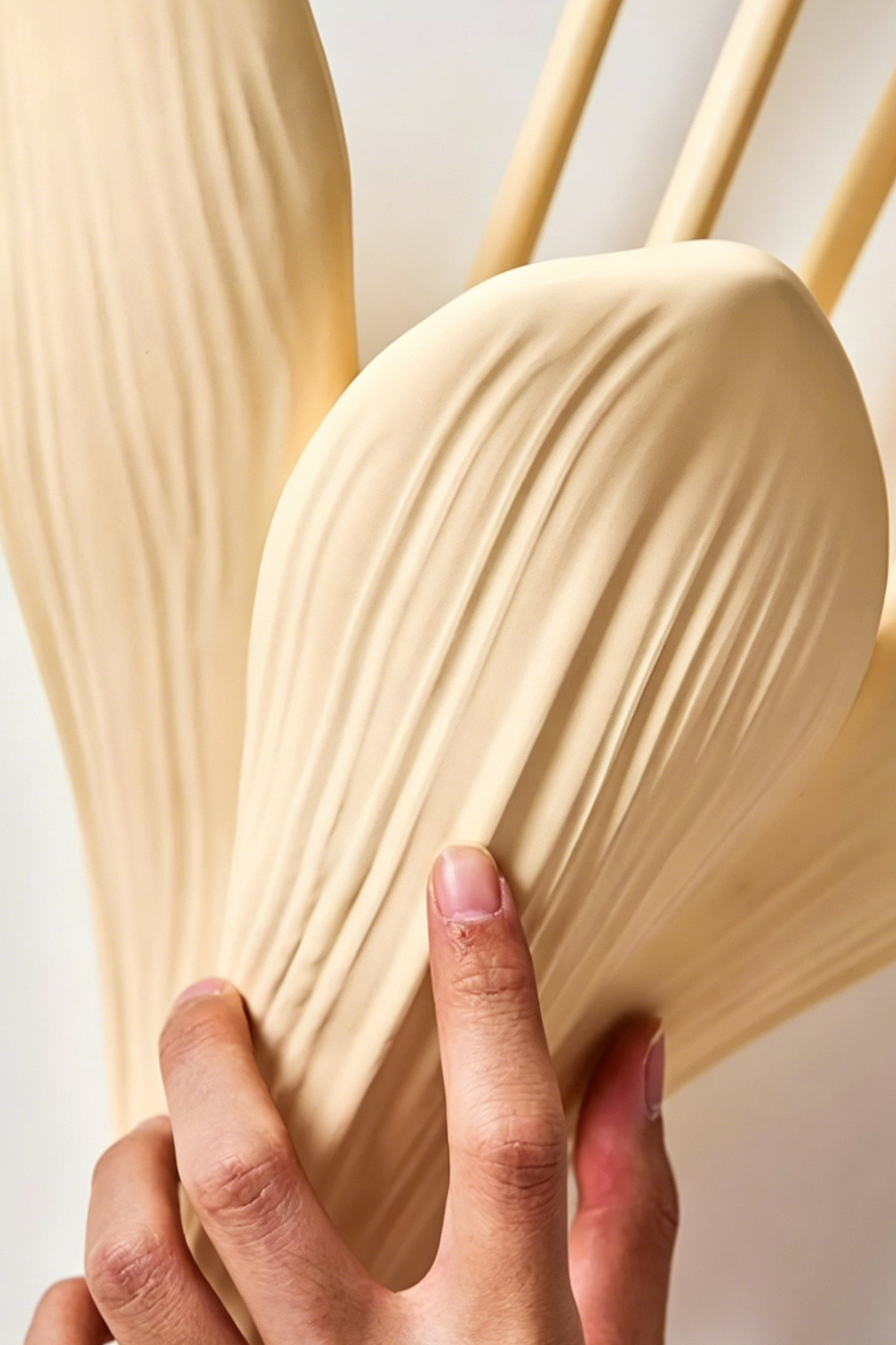 Detailed macro shot of the textured resin leaf base | Resin |