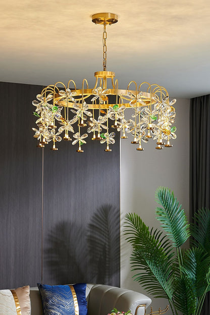 Floral-Inspired Flower Crystal Chandelier - everlamps