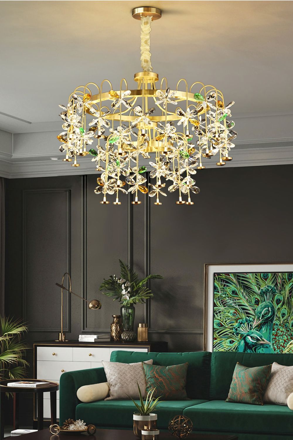 Floral-Inspired Flower Crystal Chandelier - everlamps