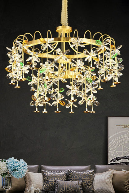 Floral-Inspired Flower Crystal Chandelier - everlamps
