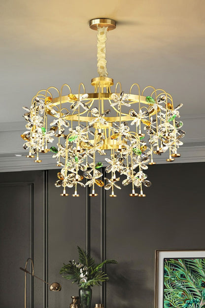 Floral-Inspired Flower Crystal Chandelier - everlamps