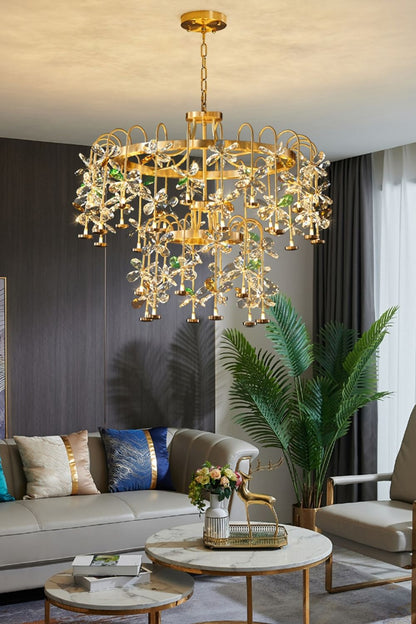 Floral-Inspired Flower Crystal Chandelier - everlamps