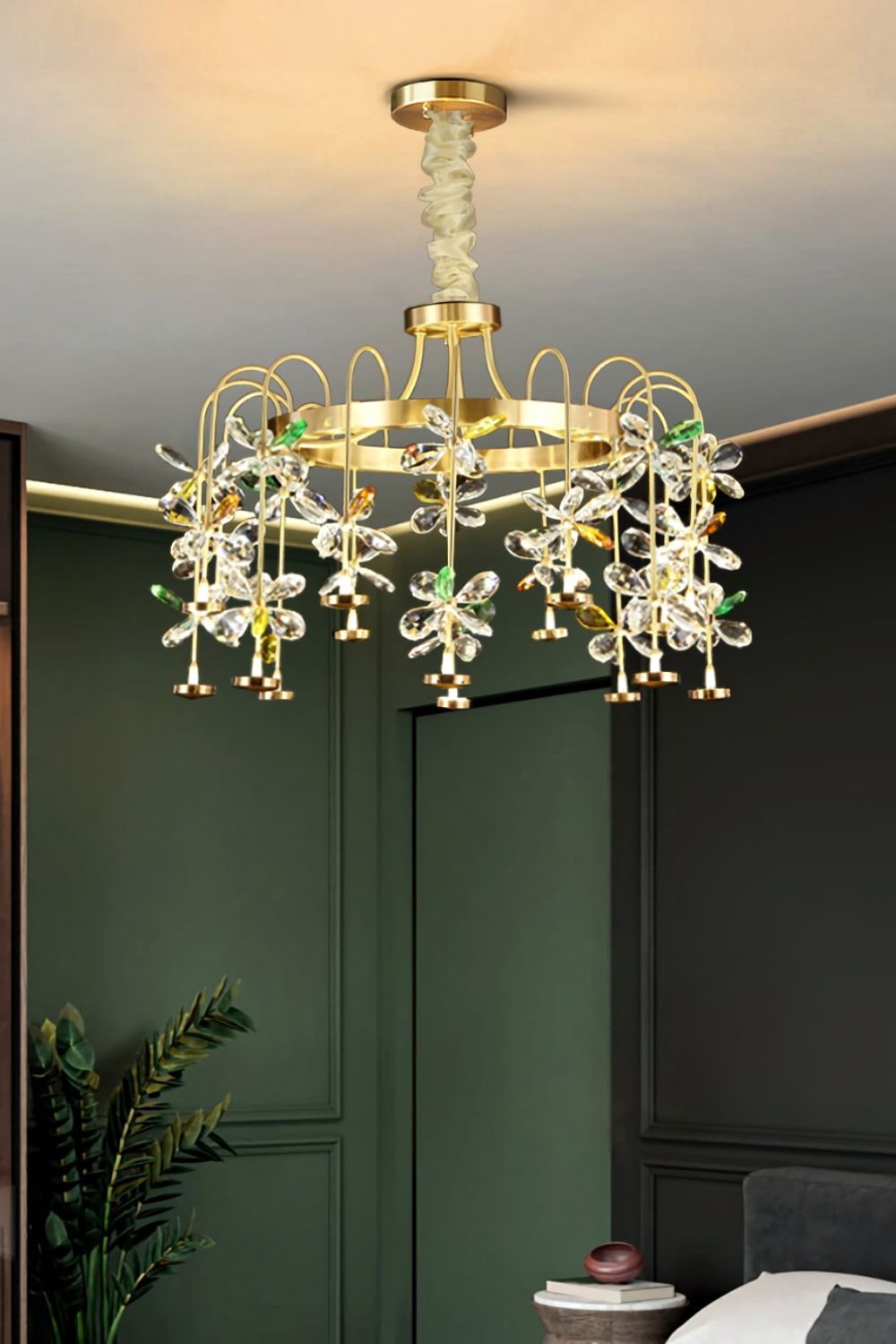 Floral-Inspired Flower Crystal Chandelier - everlamps